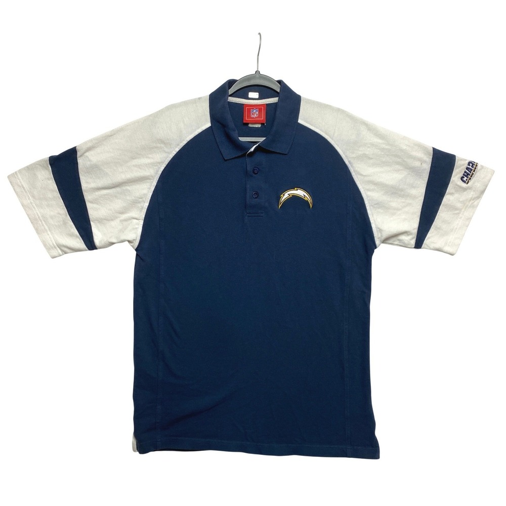 Los Angeles Chargers Polo Shirt Mens Medium Navy Blue White NFL Football
